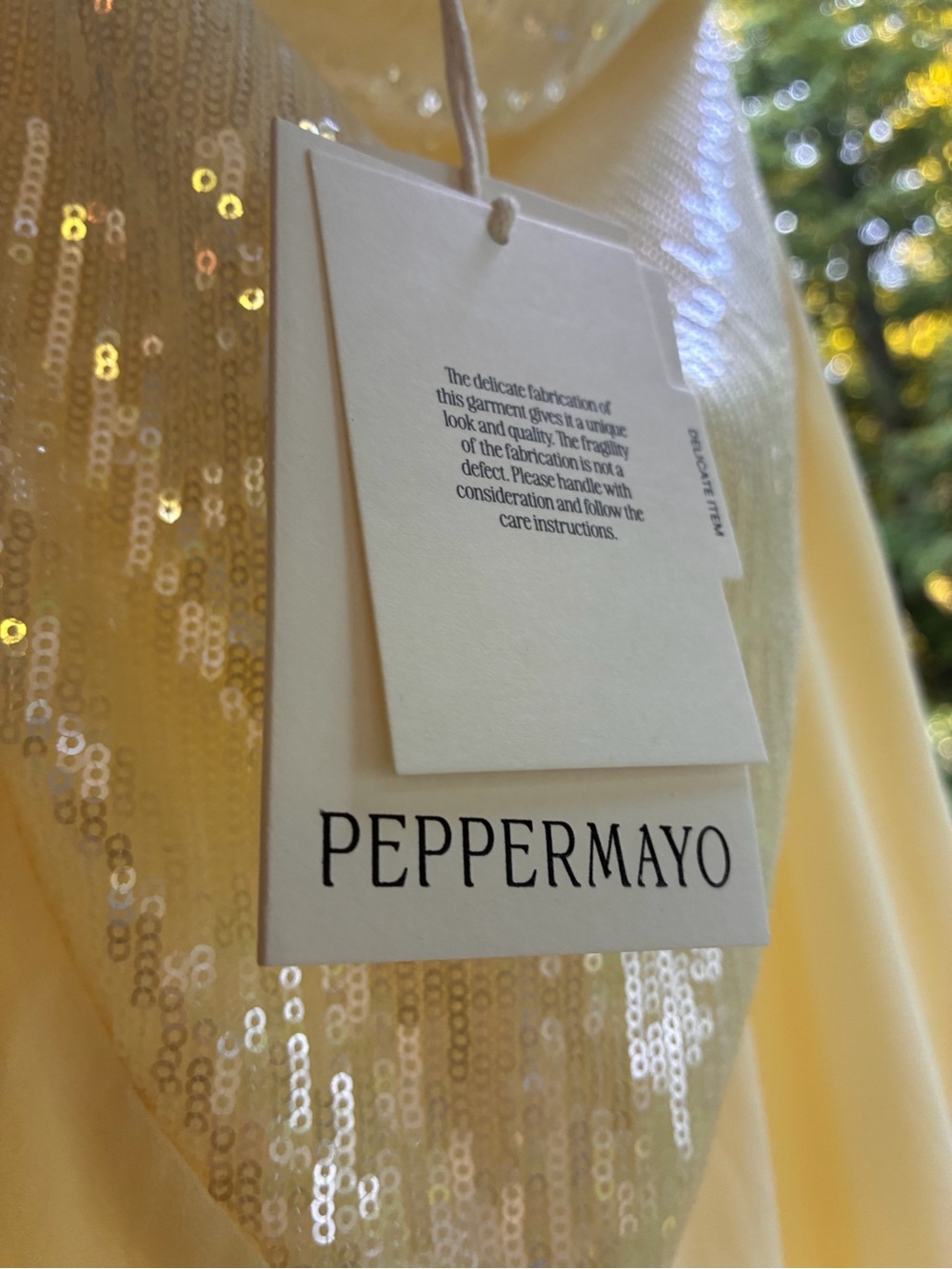 Peppermayo Pale Yellow Sequin Cowl Slip Maxi Dress - Picture 9 of 14